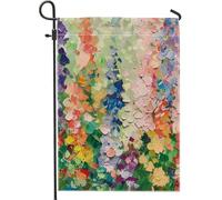 Bandieras Da Cortile Generic Colorful Abstract Florals Rainbow Palette Bandiera Garden Durevole Divertente Bandieras Tutte Le Stagioni Bandiera Di Benvenuto Per Patio Esterni Spiaggia 30X45Cm
