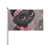 Bandieras Da Cortile Graceful Cat Princess And Pink Bandiera Di Benvenuto Decorativo Bandiera Garden Alta Qualità Garden Flag Per Esterni Prato Patio 90X150 CM