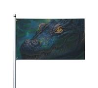 Bandieras Da Cortile Graceful Crocodile And Lotus Bandiera Di Benvenuto Durevole Divertente Bandieras Tutte Le Stagioni Striscione Per Spiaggia Prato Patio 90X150 CM