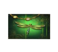 Bandieras Da Cortile Green Dragonfly Divertente Bandieras Durevole Bandiera Di Benvenuto Alta Qualità Striscione Per Patio Spiaggia Esterni 90X150 Cm