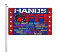 Bandieras Da Cortile Hands Off Social Security Divertente Bandieras Durevole Striscione Per Veranda Prato Esterni 90X150 CM