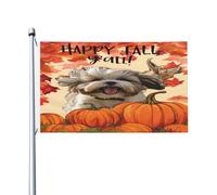 Bandieras Da Cortile Happy Fall Y'All Shih Tzu Dog Divertente Bandieras Anniversario Garden Flag Per Patio Spiaggia Esterni 90X150 CM