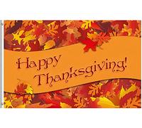 Bandieras Da Cortile Happy Thanksgiving With Fall Leaves Celebrate Autumn Harvest Holiday Garden Flag Tutte Le Stagioni Divertente Bandieras Per Prato Spiaggia Patio 90X150 CM