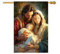 Bandieras Da Cortile Holy Family Nativity Christmas With Mary Joseph And Baby Jesus For Christianty Durevole Bandiera Di Benvenuto Anniversario Garden Flag Per Spiaggia Prato S