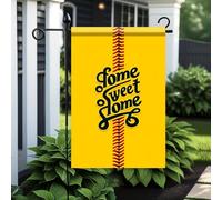 Bandieras Da Cortile Home Sweet Home Baseball Stitch Pattern Yellow Sports Theme Tutte Le Stagioni Garden Flag Decorativo Divertente Bandieras Per Esterni Veranda M