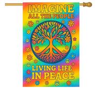 Bandieras Da Cortile House Imagine Peace Tree Of Life Alta Qualità Bandiera Di Benvenuto Anniversario Bandiera Garden Per Patio Veranda M