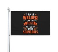 Bandieras Da Cortile I Am A Welder I Can T Fix Stupid But I Can Fix What Stupid Does Bandiera Di Benvenuto Durevole Divertente Bandieras Tutte Le Stagioni Striscione Per Patio Veranda Spiaggia M