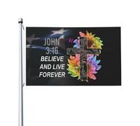 Bandieras Da Cortile I Believe John 316 Bandiera Di Benvenuto Durevole Bandiera Garden Per Spiaggia Prato Veranda 90X150 CM
