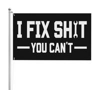 Bandieras Da Cortile I Fix Shit You Can'T Durevole Bandiera Garden Decorativo Striscione Per Esterni Patio Veranda 90X150 Cm