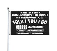 Bandieras Da Cortile I Identify As A Conspiracy Theorist Pronouns Are Told You So Bandieras Tutte Le Stagioni Bandiera Di Benvenuto Durevole Striscione Per Spiaggia Patio Prato 90X150Cm