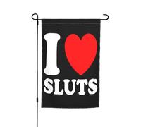 Bandieras Da Cortile I Love Sluts Striscione Durevole Divertente Bandieras Decorativo Garden Flag Per Prato Esterni Veranda M