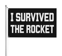 Bandieras Da Cortile I Survived The Rocket Tutte Le Stagioni Striscione Decorativo Garden Flag Per Esterni Veranda Patio 90X150 Cm