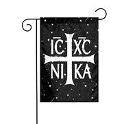 Bandieras Da Cortile Ic Xc Nika Crossed Christogram Orthodox Eastern Christianity Garden Flag Durevole Divertente Bandieras Tutte Le Stagioni Bandiera Garden Per Veranda Prato Esterni 30X45Cm