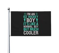 Bandieras Da Cortile I'M An Ice Hockey Boy It'S Like A Normal Boy But Much Cooler Bandiera Di Benvenuto Anniversario Striscione Durevole Divertente Bandieras Per Spiaggia Prato Patio 90X150 CM
