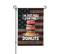 Bandieras Da Cortile I'M Just Here For The Donuts Tutte Le Stagioni Bandiera Garden Alta Qualità Garden Flag Per Veranda Patio S
