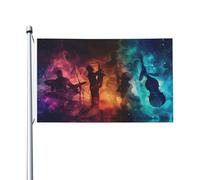 Bandieras Da Cortile Jazz Band Bandiera Di Benvenuto Decorativo Divertente Bandieras Anniversario Striscione Per Patio Veranda Spiaggia 90X150 Cm