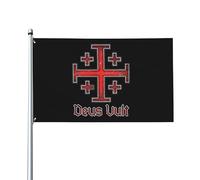 Bandieras Da Cortile Jerusalemn Knight Templar Crusader Crossed Deus Vult Bandiera Di Benvenuto Durevole Divertente Bandieras Anniversario Striscione Per Patio Spiaggia Prato S