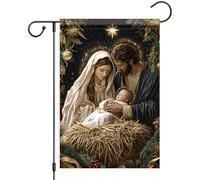 Bandieras Da Cortile Jesus Mary Bandiera Garden Anniversario Divertente Bandieras Decorativo Bandiera Di Benvenuto Per Veranda Patio Prato 90X150Cm