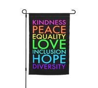Bandieras Da Cortile Kindness Peace Equality Love Inclusion Hope Diversity Bandiera Garden Tutte Le Stagioni Divertente Bandieras Alta Qualità Striscione Per Spiaggia Esterni Veranda M