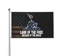 Bandieras Da Cortile Land Of The Free Because Of The Brave Divertente Bandieras Anniversario Striscione Per Veranda Spiaggia Prato 90X150 CM