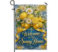 Bandieras Da Cortile Lemon Spring Joyful Chrysanthemum Ribbon Spring Yellow Striscione Durevole Divertente Bandieras Decorativo Bandiera Garden Per Prato Spiaggia 30X45Cm