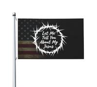 Bandieras Da Cortile Let Me Tell You About My Jesus Divertente Bandieras Alta Qualità Garden Flag Per Patio Esterni Veranda 90X150 CM