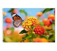 Bandieras Da Cortile Monarch Butterfly On Lantana Flower Bright Sunny Day Spring Summer Divertente Bandieras Decorativo Striscione Per Esterni Spiaggia Prato 90X150 CM