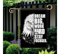 Bandieras Da Cortile Motivational Eagle Dream Big Work Hard Stay Focused Inspirational Quote Patriotic Anniversario Striscione Alta Qualità Bandiera Di Benvenuto Per Patio Esterni S