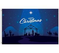 Bandieras Da Cortile Nativity Scene Traditional Winter Christmas Story Holy Night Merry Xmas Striscione Bandiera Di Benvenuto Tutte Le Stagioni Per Prato Spiaggia 90X150 Cm