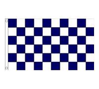 Bandieras Da Cortile Navy Blue And White Check Checkered Racing Bandiera Garden Decorativo Divertente Bandiera Per Spiaggia Patio Veranda 90X150 CM