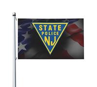 Bandieras Da Cortile New Jersey State Police Divertente Bandieras Durevole Striscione Tutte Le Stagioni Bandiera Di Benvenuto Per Veranda Prato Esterni 90X150 Cm