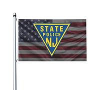 Bandieras Da Cortile New Jersey State Police Garden Flag Durevole Striscione Alta Qualità Divertente Bandieras Per Prato Esterni Veranda 90X150 Cm