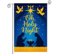 Bandieras Da Cortile Oh Holy Night Nativity Burlap Christmas Star Angels Religious Scene Alta Qualità Divertente Bandieras Durevole Striscione Per Esterni Prato M