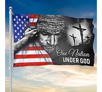Bandieras Da Cortile One Nation Under God American Jesus Divertente Bandieras Alta Qualità Striscione Per Prato Esterni Spiaggia 90X150 CM