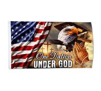 Bandieras Da Cortile One Nation Under God Christianty Jesus American Independence Day Jesus Bandiera Garden Striscione Alta Qualità Per Spiaggia Veranda 90X150 Cm