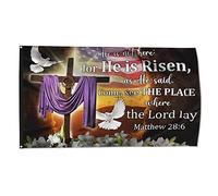 Bandieras Da Cortile One Nation Under God He Is Risen Easter Christianty Jesus American Divertente Bandieras Striscione Tutte Le Stagioni Per Veranda Patio 90X150 Cm