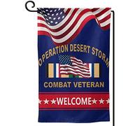 Bandieras Da Cortile Operation Desert Storm Combat Veteran Divertente Bandieras Tutte Le Stagioni Bandiera Di Benvenuto Decorativo Garden Flag Per Spiaggia Patio Esterni 30X45Cm
