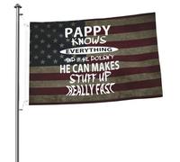 Bandieras Da Cortile Pappy Knows Everything If He Doesn'T Know He Makes Stuff Up Bandieras Tutte Le Stagioni Bandiera Di Benvenuto Decorativo Garden Flag Per Patio Veranda Spiaggia 90X150 Cm