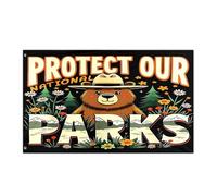 Bandieras Da Cortile Protect Our National Parks Retro Wildlife Conservation Bandiera Di Benvenuto Anniversario Striscione Durevole Bandiera Garden Per Esterni Spiaggia Patio 90X150 Cm