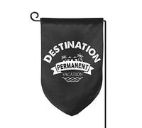 Bandieras Da Cortile Retirement Destination Permanent Vacation Slogan Divertente Bandieras Decorativo Garden Flag Durevole Bandiera Di Benvenuto Per Patio Esterni Spiaggia 30X45Cm