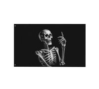 Bandieras Da Cortile Rock And Roll Skull Boho Skeleton Divertente Bandieras Durevole Bandiera Garden Alta Qualità Striscione Per Esterni Prato Spiaggia 90X150 Cm