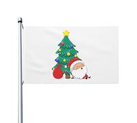 Bandieras Da Cortile Santa Claus Sleeping Under The Christmas Tree Bandiera Garden Durevole Divertente Bandieras Alta Qualità Striscione Per Spiaggia Esterni Prato 90X150 CM