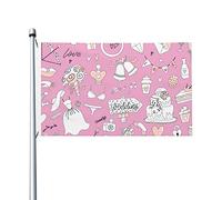 Bandieras Da Cortile Seamless Chart Of Items At The Wedding Striscione Alta Qualità Divertente Bandieras Decorativo Bandiera Garden Per Patio Spiaggia Prato 90X150 CM