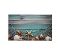 Bandieras Da Cortile Shells Starfish Fishing Bandiera Di Benvenuto Anniversario Striscione Alta Qualità Divertente Bandieras Per Patio Spiaggia Esterni 90X150 Cm