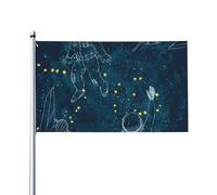 Bandieras Da Cortile Space Spaceship Traveler Divertente Bandieras Alta Qualità Striscione Tutte Le Stagioni Bandiera Di Benvenuto Per Patio Spiaggia Veranda 90X150 CM