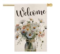 Bandieras Da Cortile Spring Summer Flower Mason Jar Florals Garden Flag Decorativo Striscione Anniversario Divertente Bandieras Per Patio Spiaggia Veranda M