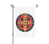 Bandieras Da Cortile St Benedict Medal Holy Crossed Logo Bandiera Di Benvenuto Alta Qualità Divertente Bandieras Decorativo Bandiera Garden Per Patio Veranda Prato S