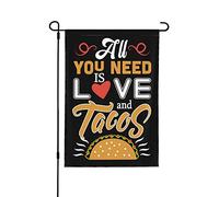 Bandieras Da Cortile Taco Lover All You Needs Is Love And Tacos Bandiera Garden Durevole Divertente Bandieras Alta Qualità Garden Flag Per Spiaggia Patio Esterni S