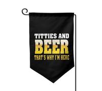 Bandieras Da Cortile Titties & Beer That'S Why I'M Here Funny Divertente Bandieras Tutte Le Stagioni Bandiera Garden Durevole Garden Flag Per Esterni Veranda Spiaggia M
