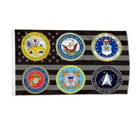 Bandieras Da Cortile United States Military U.S. Armed Forces With All 6 Seals Bandiera Garden Striscione Durevole Per Veranda Patio 90X150 Cm